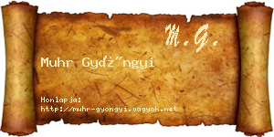 Muhr Gyöngyi névjegykártya